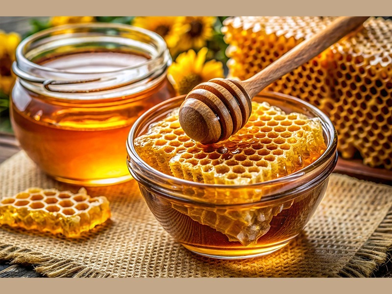 Honey as a natural sweetener in a natural living kitchen.