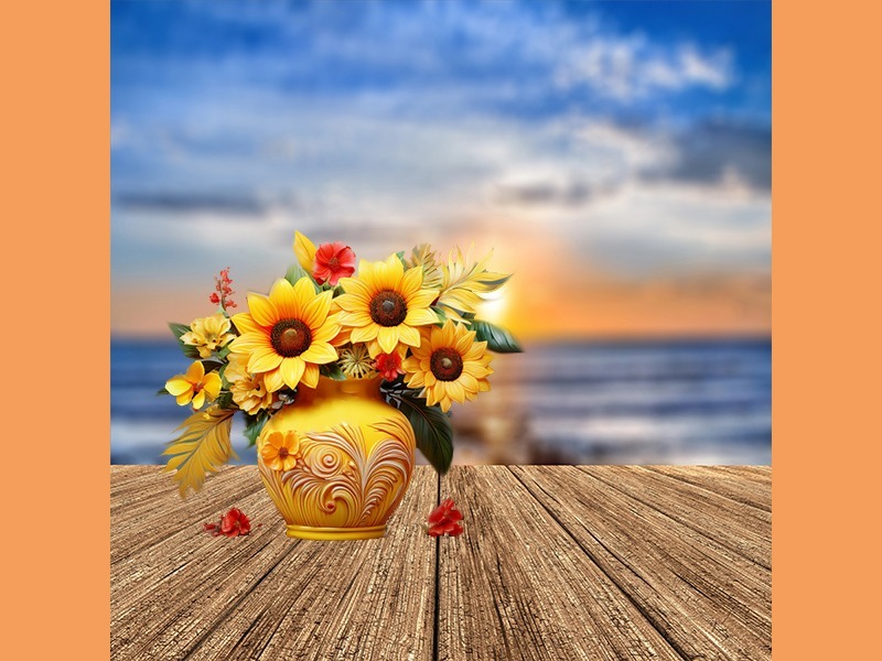 A summer solstice floral arrangement.