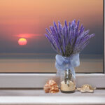 DIY summer floral arrangement with coastal blooms for Litha decor