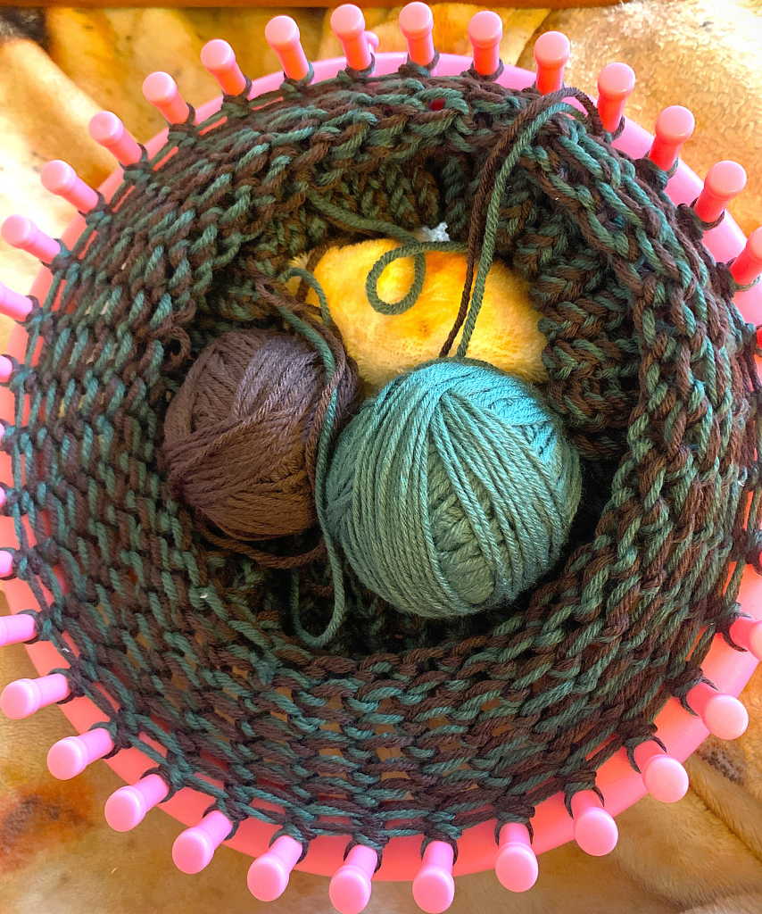 Loom knitting for beginners.