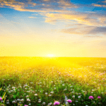 Spring sunrise over farmland symbolizing nature-based calendar living and the true new year